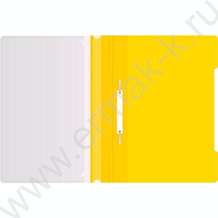 Скоросшиватель пл желтый прозрач.верх.лист, карман на лиц.стороне | Фото 3