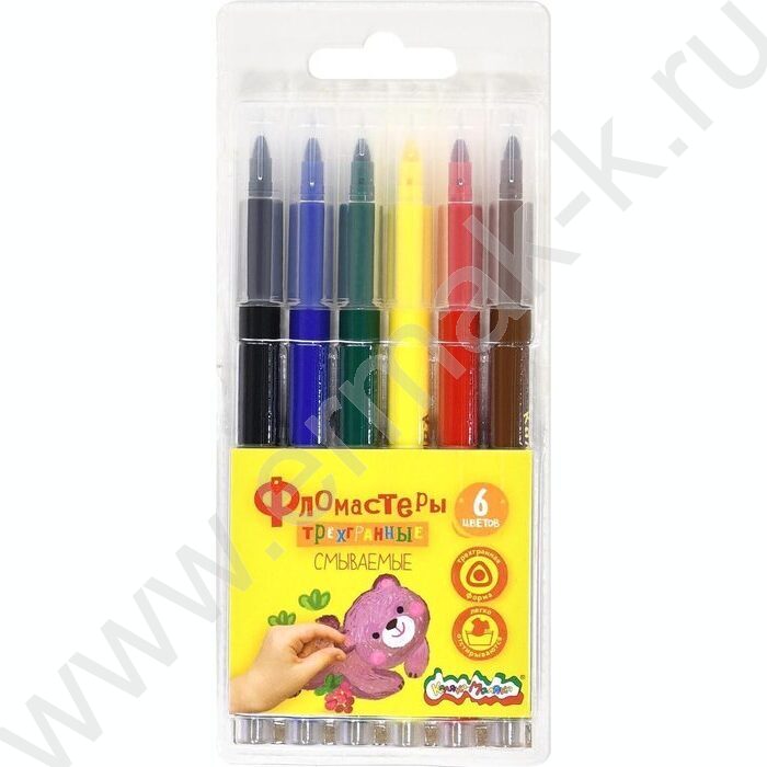 Фломастеры   6цв Каляка-Маляка /трехгранные, грифель-3мм, блистер | Фото 1