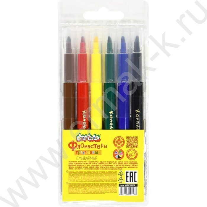 Фломастеры   6цв Каляка-Маляка /трехгранные, грифель-3мм, блистер | Фото 6