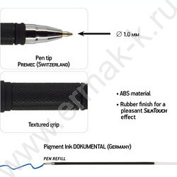 Ручка шар CityWrite.Black синяя 1мм /антискольз.корпус | Фото 3