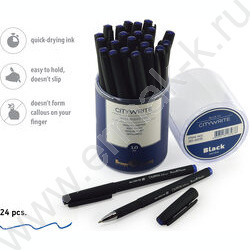 Ручка шар CityWrite.Black синяя 1мм /антискольз.корпус | Фото 4