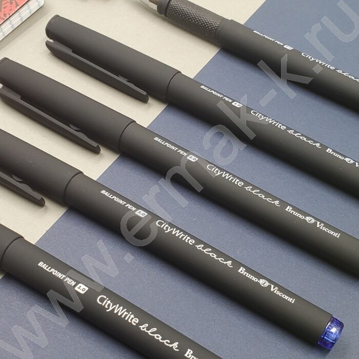 Ручка шар CityWrite.Black синяя 1мм /антискольз.корпус | Фото 7