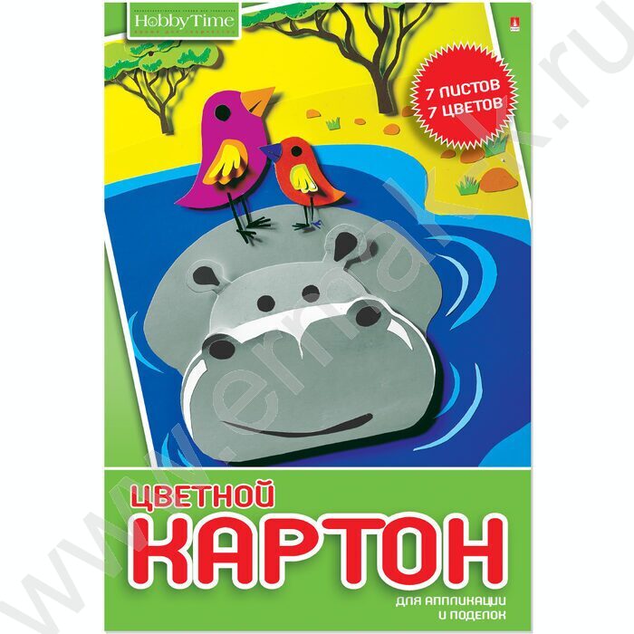 Картон цв. А4  7л/7цв Хобби тайм | Фото 2