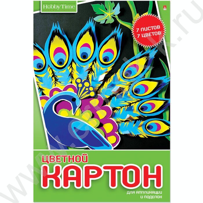 Картон цв. А4  7л/7цв Хобби тайм | Фото 3