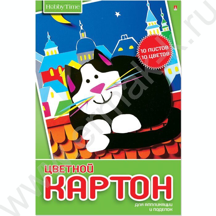 Картон цв. А4 10л/10цв Хобби тайм | Фото 2