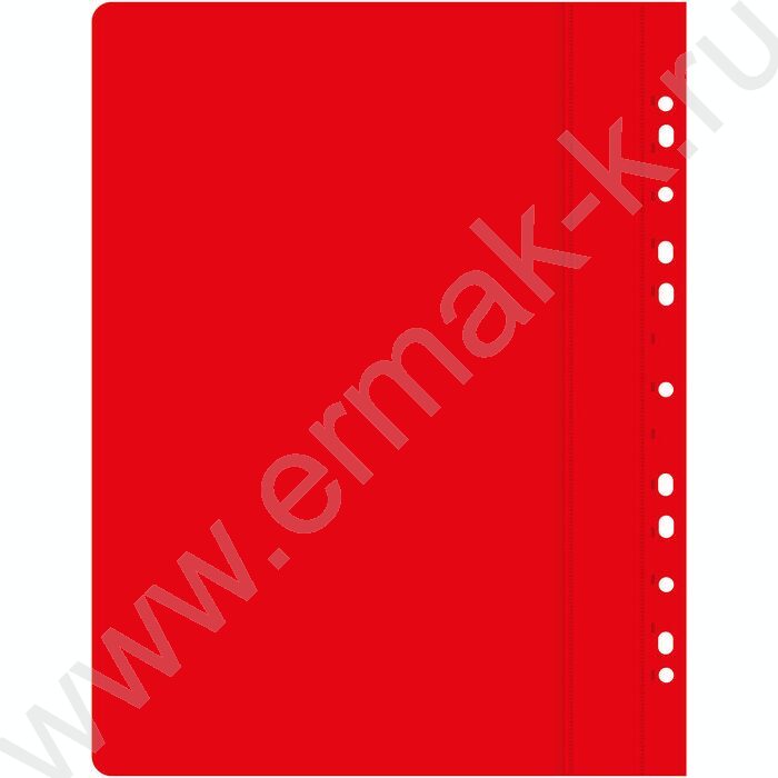 Скоросшиватель пл красный боковая перфорация 10 вкладышей | Фото 2
