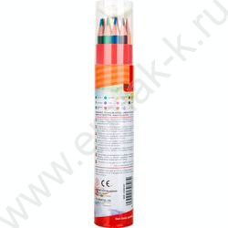 Карандаши  12цв ColoRun тополь /трехгранные + точилка /карт. тубус | Фото 5