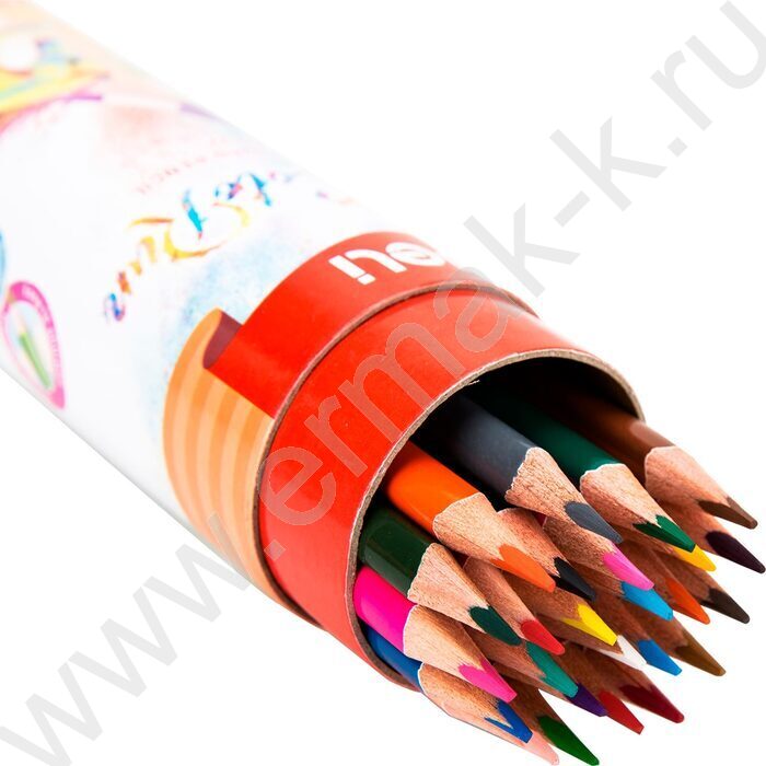 Карандаши  24цв ColoRun тополь /трехгранные + точилка /карт. тубус | Фото 2