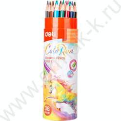 Карандаши  36цв ColoRun тополь /трехгранные + точилка /карт. тубус | Фото 2