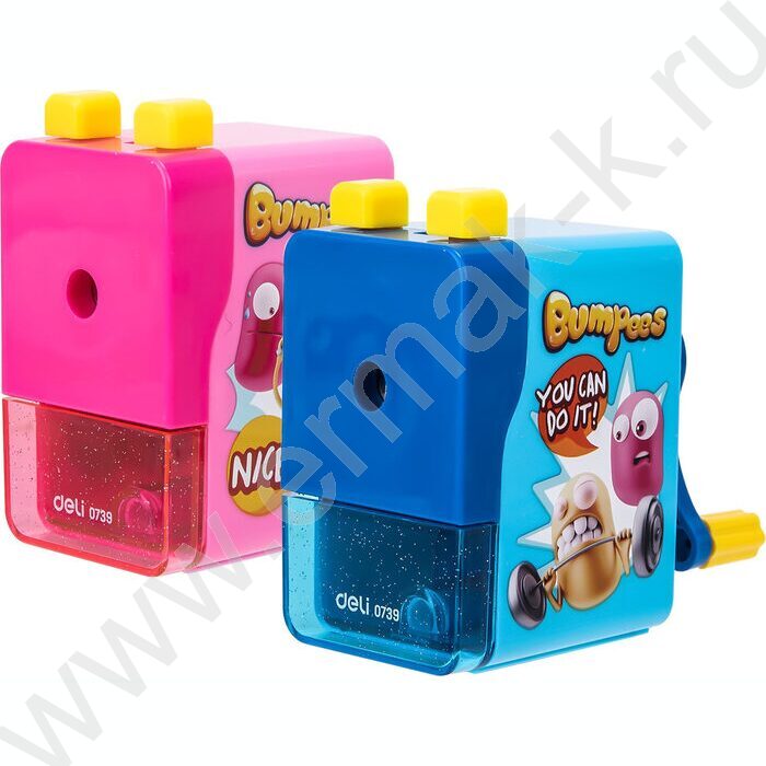 Точилка механическая 1 отверстие пластик /ассорти - розовый. зеленый, голубой | Фото 3