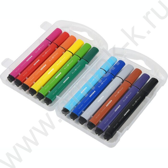 Фломастеры  12цв Funcolor jumbo утолщенные в пл.пенале | Фото 5