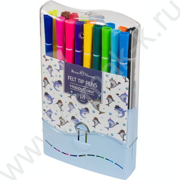 Фломастеры  18цв Happycolor в пл.пенале | Фото 3