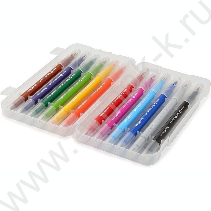 Фломастеры  12цв Funcolor кисточки двусторонние в пл.пенале | Фото 3