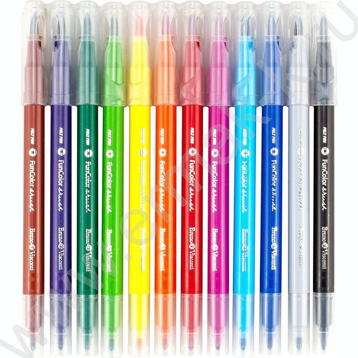 Фломастеры  12цв Funcolor кисточки двусторонние в пл.пенале | Фото 4