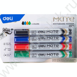 Маркер д/маркерных досок /набор  4цв/ 2-5мм косой Mate блистер | Фото 1