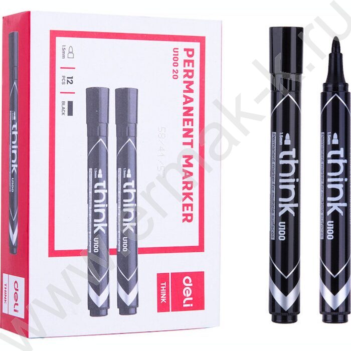 Маркер перм. /черный/ 1,5мм круг Think | Фото 4