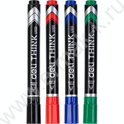Маркер перм. /набор  4цв/ 1,5-5мм косой Think европодвес | Фото 2