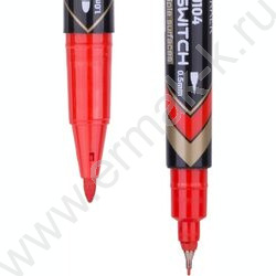 Маркер перм. /красный/ двустор. 0,5мм/1мм круг Mate | Фото 3