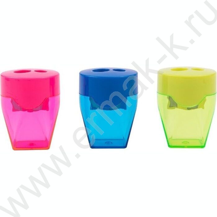 Точилка 2отв. пластик, ассорти /дисплей | Фото 1