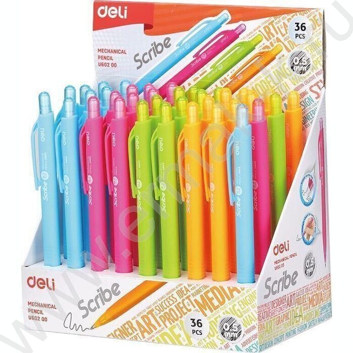 Карандаш механический 0,5мм SCRIBE /резиновый держатель, пласт. корпус - ассорти | Фото 5