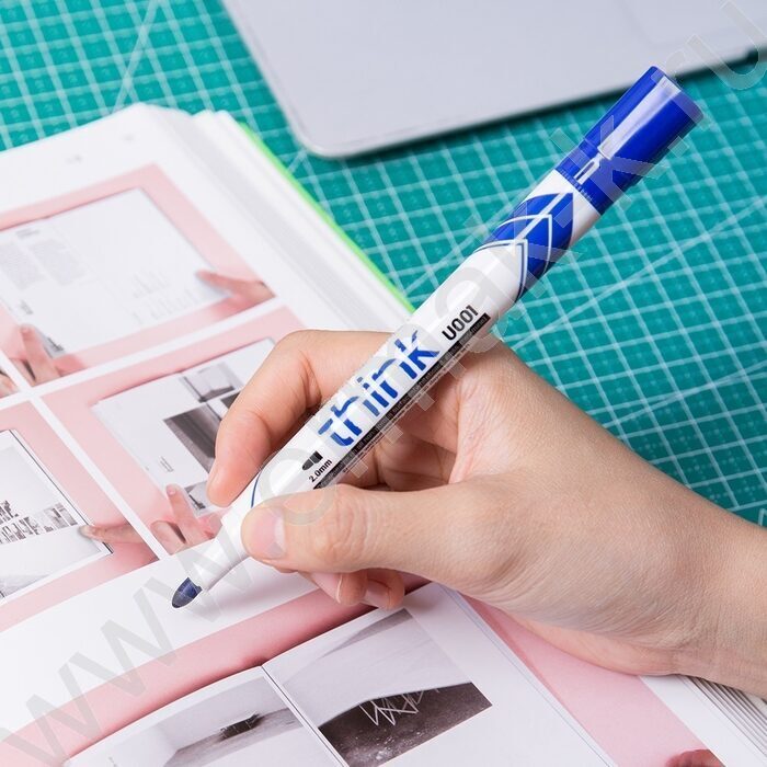 Маркер д/маркерных досок /синий/ 2мм круг Think | Фото 5