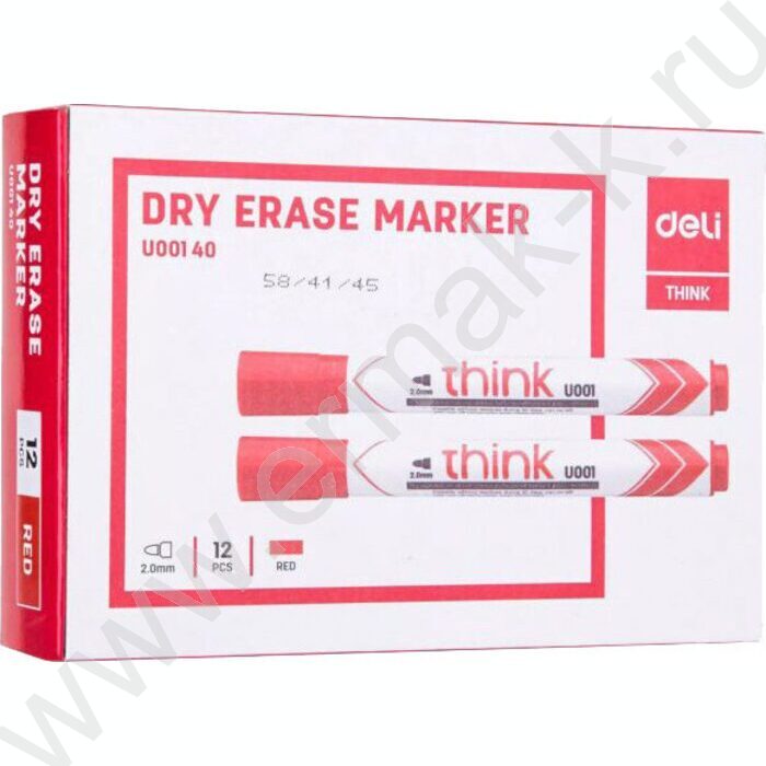 Маркер д/маркерных досок /красный/ 2мм круг Think | Фото 3