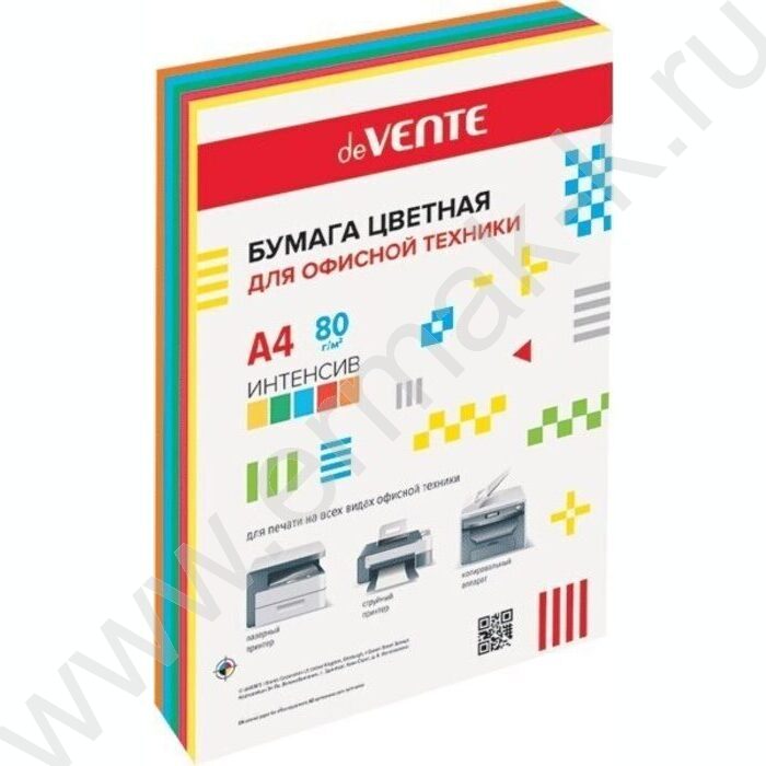 Бумага А4  80г/мкв 500л "Intensive" интенсивные цвета 5цв | Фото 1