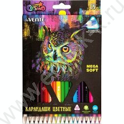 Карандаши  18цв Trio Mega Soft /трехгранные/ 4М, d грифеля-3мм к/кор | Фото 1