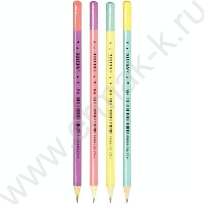 Карандаш ч/гр HB Pastel 2мм, трехгран, заточенный, цвет - ассорти в пастельных тонах | Фото 1