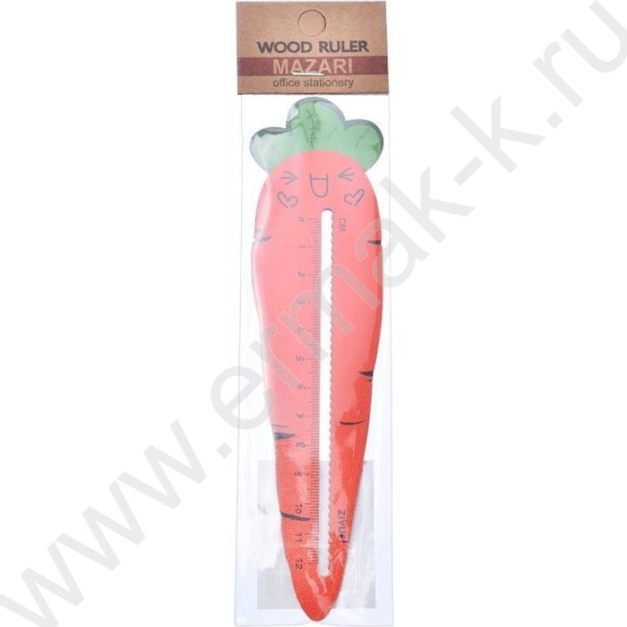 Линейка  дер. 12см "Carrot" ОПП- упаковка | Фото 3