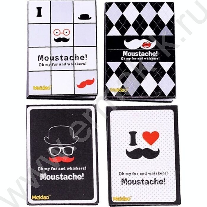 Бумага д/записей  c липким краем 5 блоков полос + 3 блока усов + 2 квадратных блока по 18 л | Фото 1