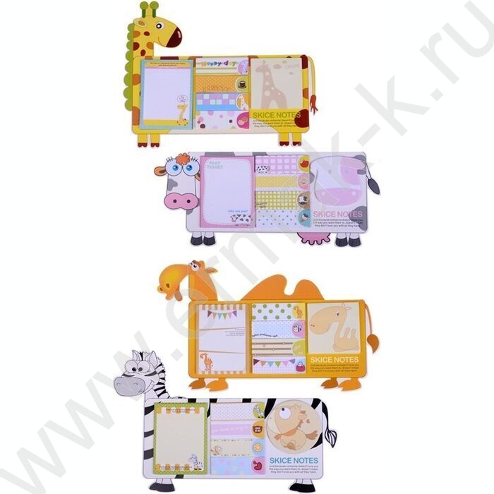 Бумага д/записей  c липким краем 4 блока полос + 1 блок прямоугольный + 1 квадратный блок | Фото 1