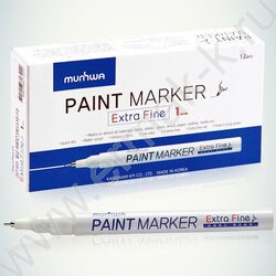 Маркер-краска /белый/ 1мм круг "Extra Fine Paint Marker" /нитро-основа | Фото 2