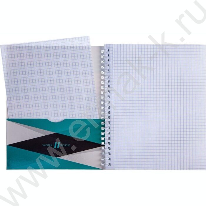 Тетрадь 100л клетка/спираль/карман "WorkBook" /лак/ | Фото 2