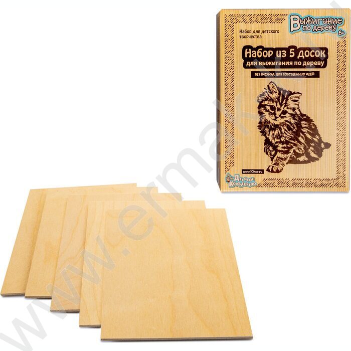 Набор д/творчества Выжигание.Доски для выжигания 5 шт "Без рисунка. Для собственных идей" | Фото 4