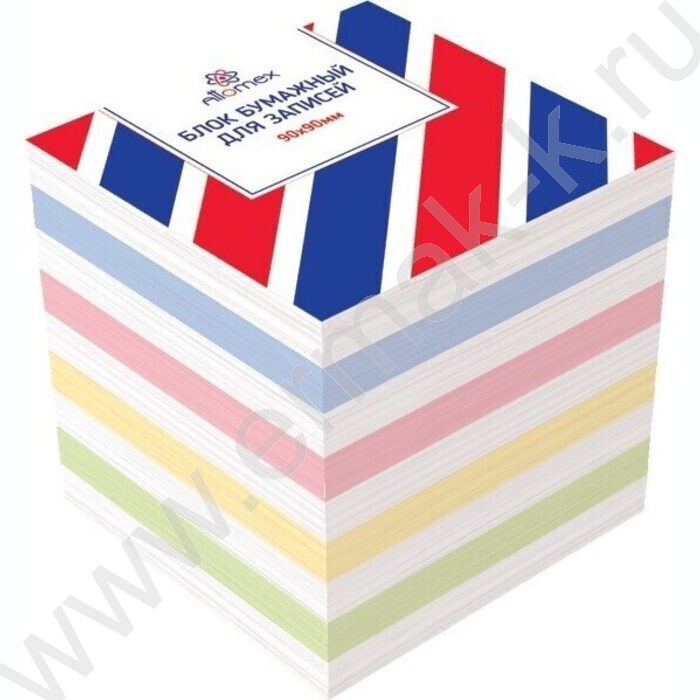 Бумага д/записей  9*9*9см цветной 65 г/м², 90% | Фото 1