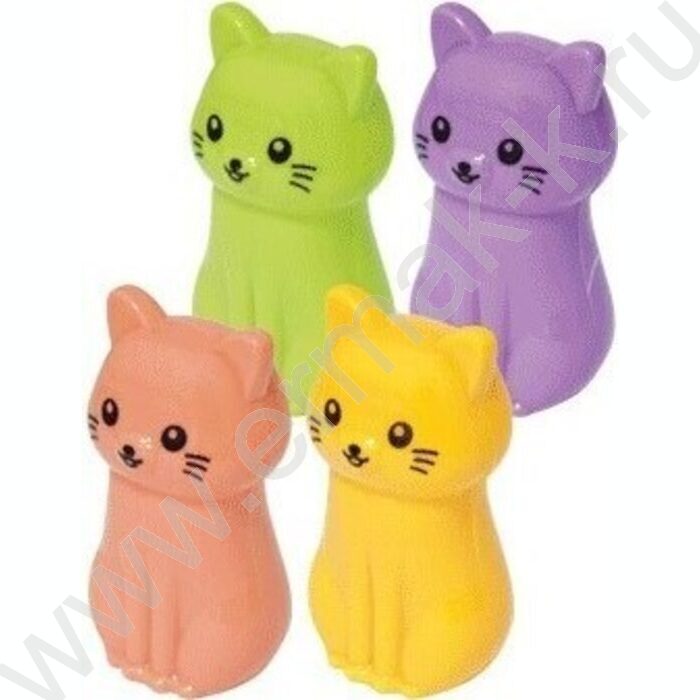 Точилка 1отв. пластик/с контейнером/ Котенок, ассорти | Фото 1