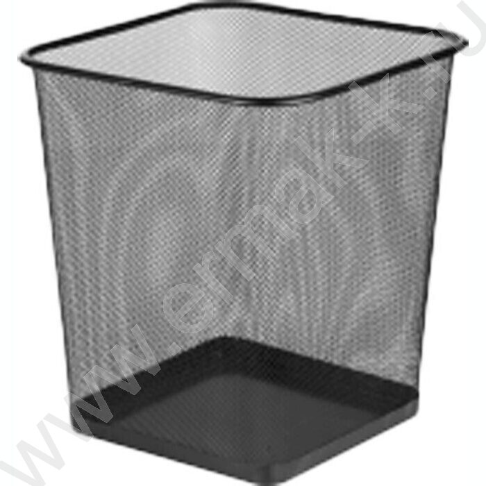Корзина д/бумаг 16л квадратная сетчатая (металл) черная | Фото 1