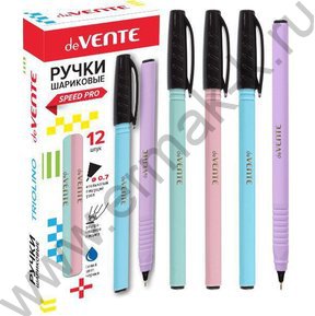Ручка шар Triolino Pastel синяя 0,7мм /игла, трехгран. корпус - ассорти, ультра гладкое письмо