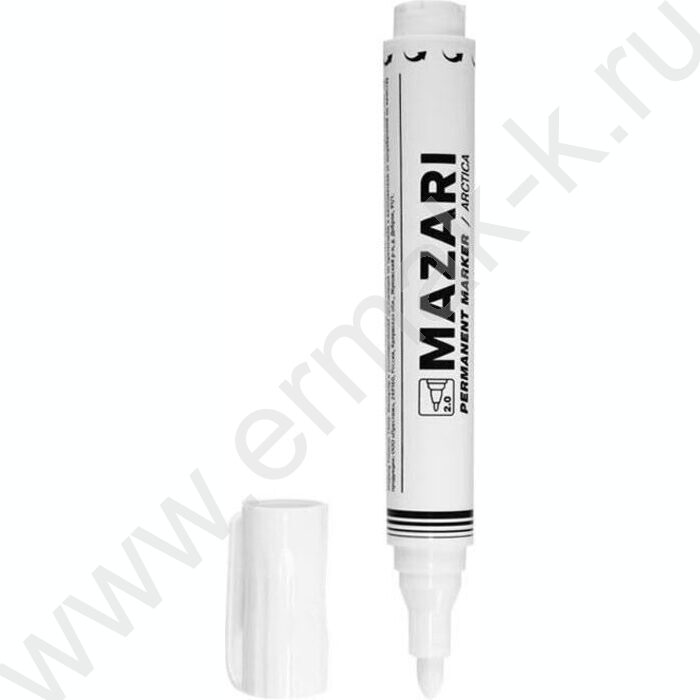Маркер перм. /белый/ 2мм круг Arctica перезаправляемый | Фото 1