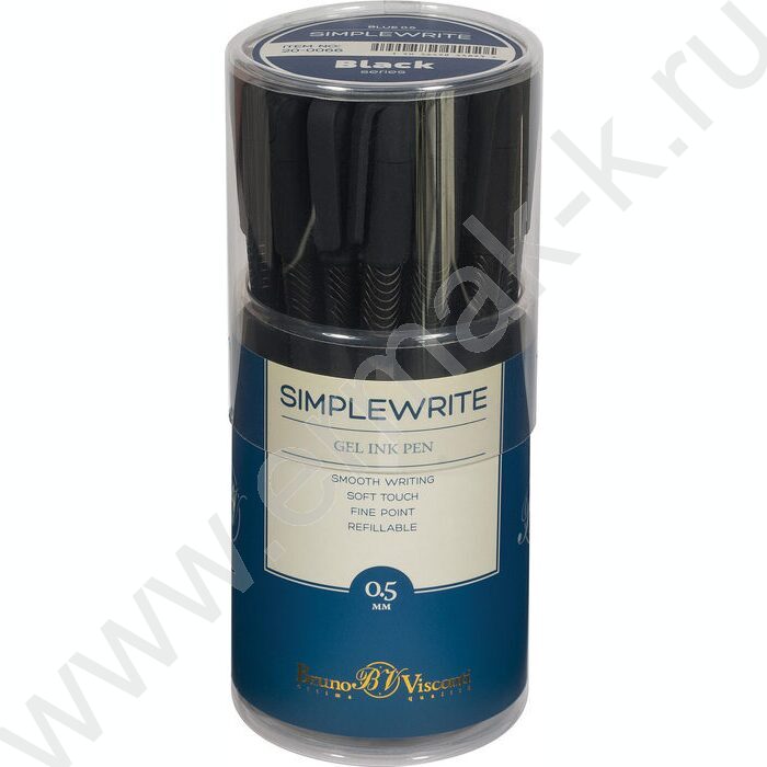 Ручка гелевая синяя 0,5мм  SimpleWrite Black | Фото 5