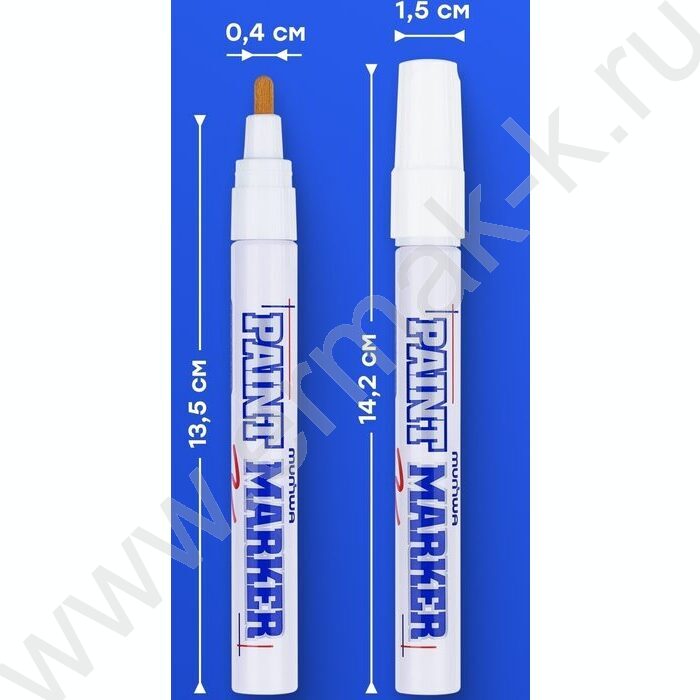 Маркер-краска /белый/ 4мм круг /нитро-основа | Фото 3