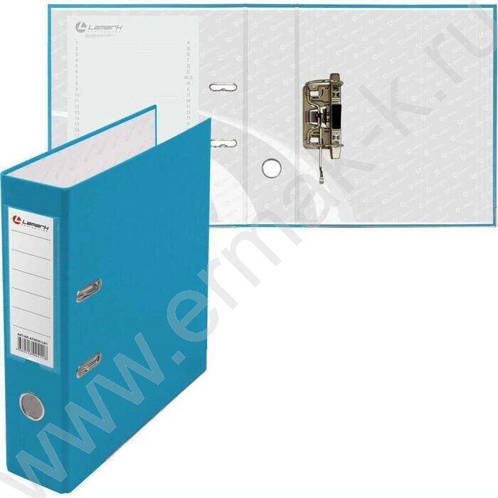 Файл 80мм PP собранный метал.окантовка голубой с карманом | Фото 2