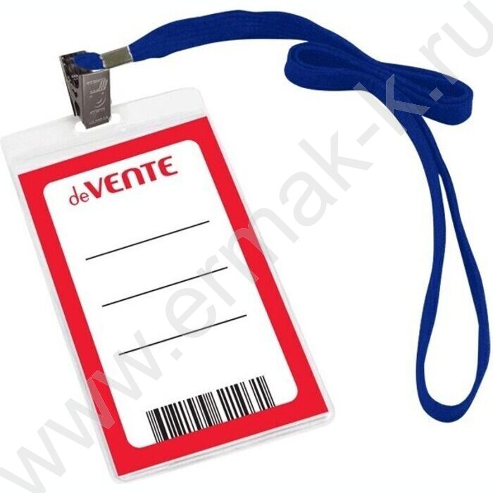 Бейдж вертикальный  63*105мм на ленте с клипом | Фото 1