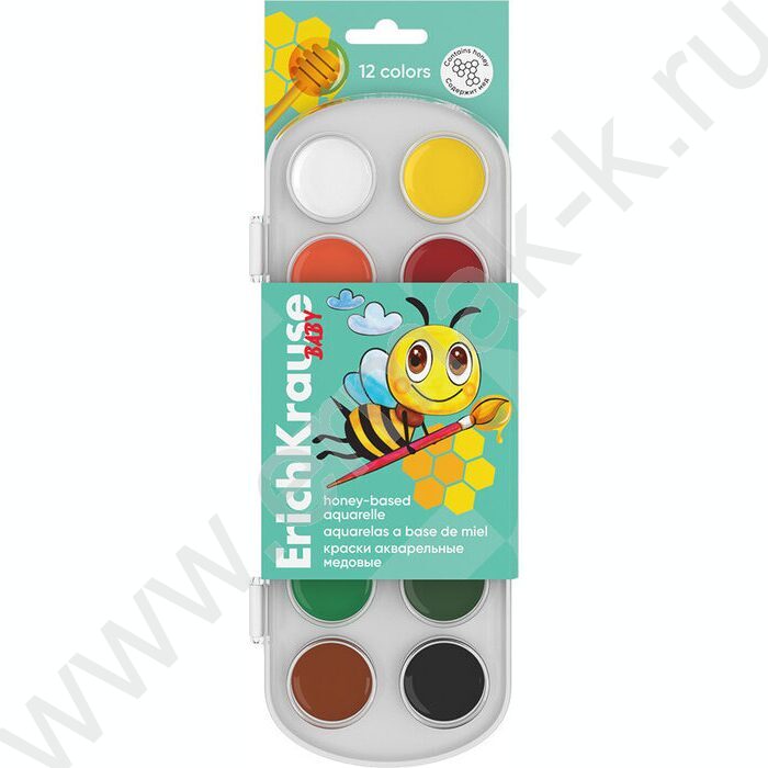 Акварель медовая 12цв  Baby б/кисточки /европодвес | Фото 1