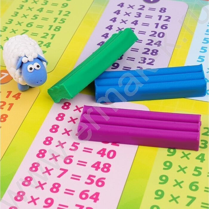 Накладка на стол для лепки А3+ Таблица умножения пластик | Фото 2