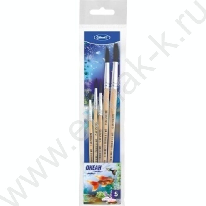 Кисть набор  5шт Океан /белка №1,№2,№3,№4,№5/ европодвес | Фото 3