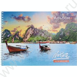 Альбом д/рисования-спираль 40л "Лодки на воде" | Фото 1